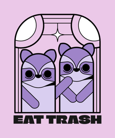 T-Shirt Design Generator Featuring Abstract Raccoon Illustrations