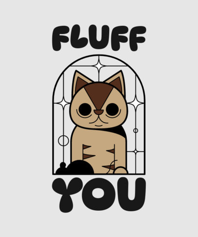 T-Shirt Design Maker Featuring an Illustrated Cat with a Quote