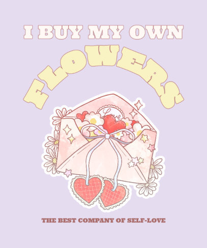 Vintage-Aesthetic T-Shirt Design Creator Featuring an Envelope with Hearts and Flowers 6433g