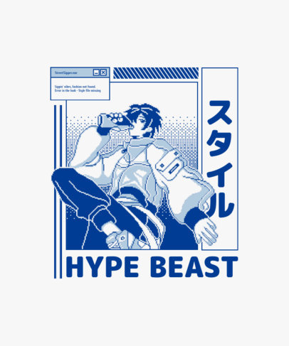 T-Shirt Design Generator Featuring an Anime Graphic With a Quote