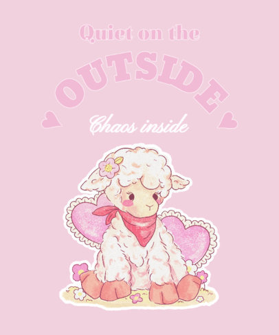 T-Shirt Design Generator Featuring an Adorable Sheep with a Vintage Aesthetic 6433f