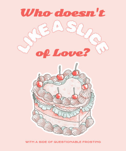 T-Shirt Design Template with a Vintage Cake Illustration  6433a