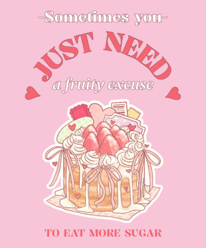 Vintage-Aesthetic T-Shirt Design Creator Featuring an Illustrated Cake  6433c