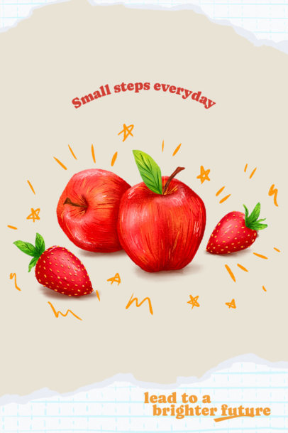 Kitchen Poster Design Generator Featuring an Illustrated Apple and Strawberries 6432c