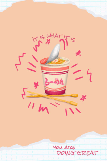 Kitchen Poster Design Maker Featuring a Noodles Cup Illustration 6432d