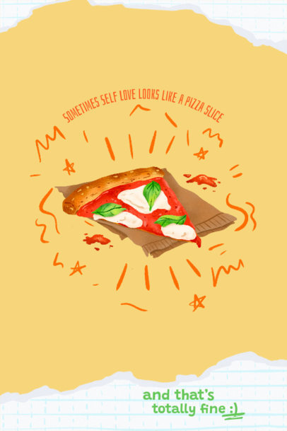 Kitchen Poster Design Template Featuring an Illustrated Pizza Slice 6432e