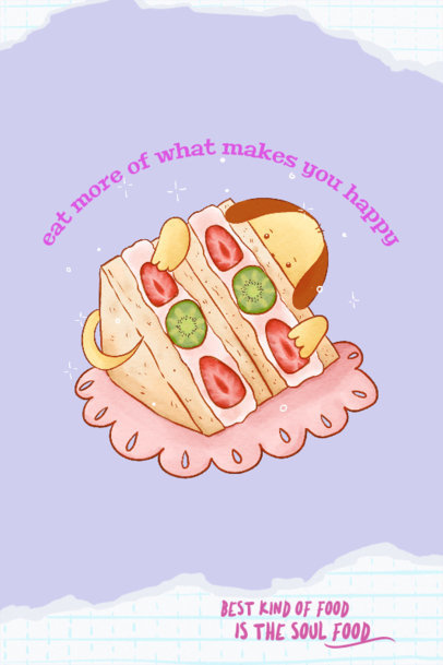 Kitchen Poster Design Generator Featuring an Illustrated Sandwich with a Puppy 6432f