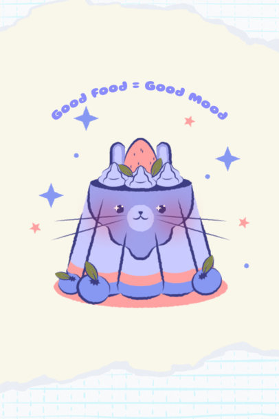 Kitchen Poster Design Template Featuring Illustrated Blueberries 6432h