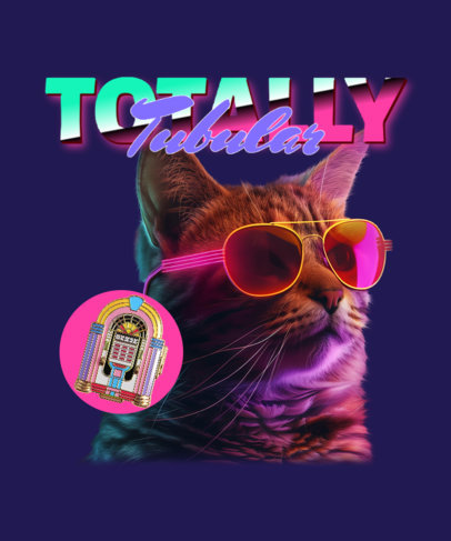 Retro T-Shirt Design Generator with a Cute Kitten with Sunglasses