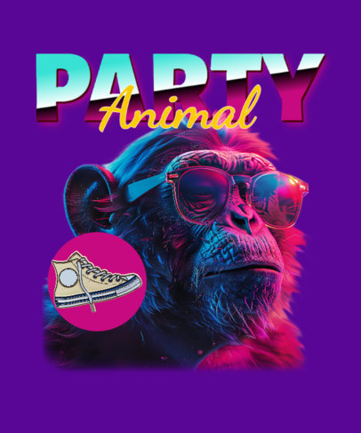T-Shirt Design Creator with a Party Chimpanzee and a Retro Font 6427c