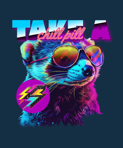 T-Shirt Design Template Featuring an AI-Generated Party Animal 6427d