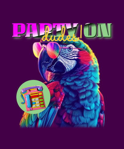 Neon T-Shirt Design Generator Featuring a Parrot with Sunglasses