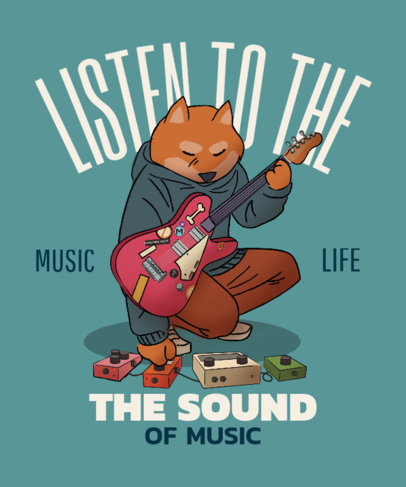 T-Shirt Design Creator Featuring a Musician Animal Playing the Guitar