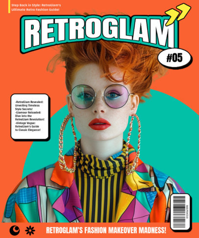 T-Shirt Design Template with an AI-Generated Woman in an 80s-Inspired Outfit 6431a