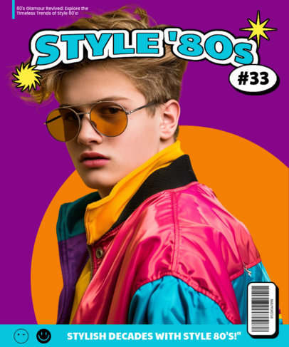 80s-Style T-Shirt Design Template with a Man in 80s-Inspired Fashion 6431g