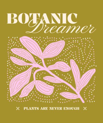 Flower-Themed T-Shirt Design Template Featuring Pixel Art Style