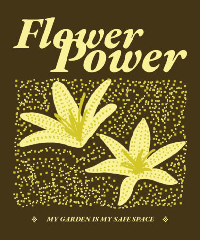 T-Shirt Design Maker for Flower Enthusiasts With a Pixel Aesthetic