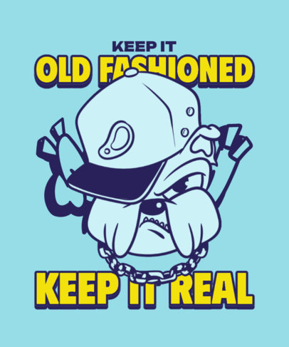 T-Shirt Design Maker Featuring an Aggressive Dog Cartoon with a Quote