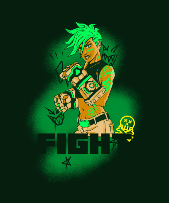 Placeit - T-Shirt Design Maker with a Female Warrior Inspired by a ...