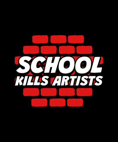 T-Shirt Design Template Featuring a Quote Against Brick Wall Graphics 6425k