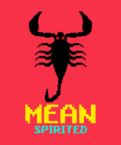 T-Shirt Design Creator with a Pixelated Scorpion and a Retro Font