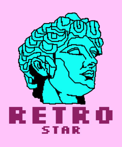 T-Shirt Design Generator Featuring a Pixelated Statue's Head 