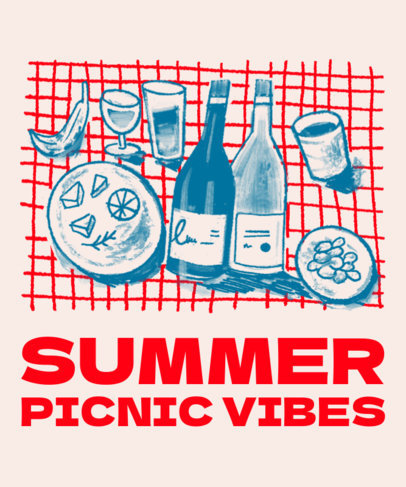 Tote Bag Design Generator for a Birthday Picnic Party With Illustrated Food 6436a