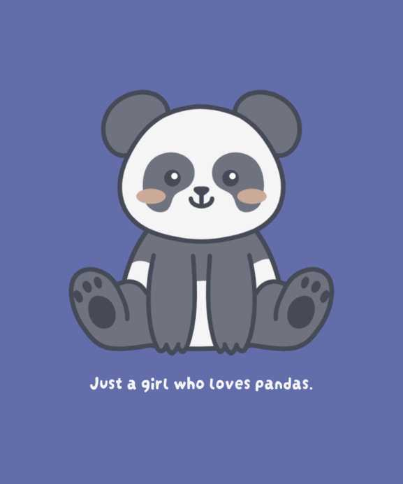 Placeit - Quote T-Shirt Design Generator With a Kawaii-Themed Panda Graphic