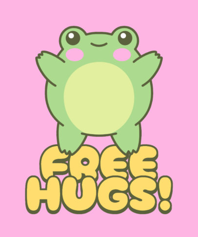 Animals T-Shirt Design Template With an Illustrated Frog and a Quote 6429g