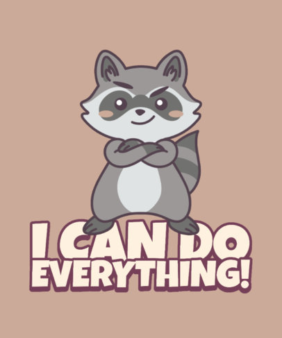 T-Shirt Design Creator With a Cute Raccoon Illustration and a Kawaii Theme