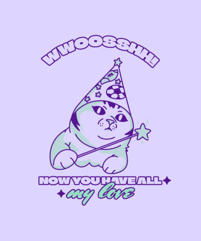T-Shirt Design Generator Featuring a Cat in a Wizard Costume with a Funny Quote ed6929c