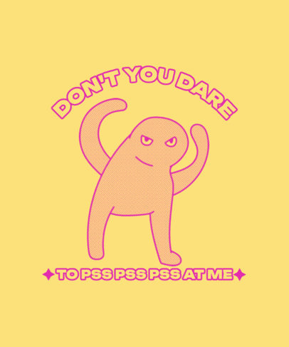 T-Shirt Design Maker Featuring an Angry Cat Illustration with a Funny Quote ed6929e