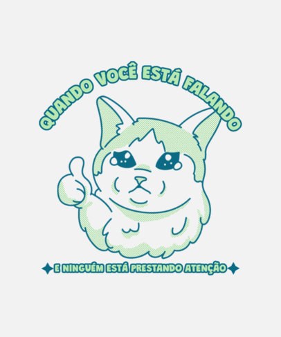 Funny T-Shirt Design Maker Featuring a Sad Cat with its Thumb Up Inspired by a Meme ed6929i