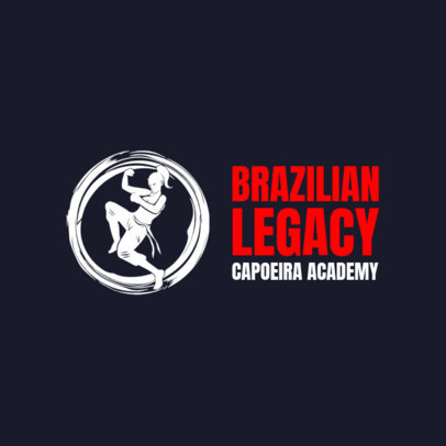 Logo Maker for a Brazilian Capoeira Academy with a Female Fighter Graphic 6422d