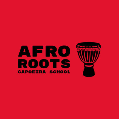 Capoeira School Logo Generator Featuring a Drum Graphic 6422e