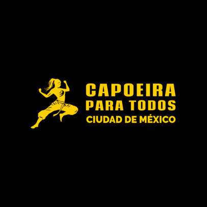 Logo Creator Featuring a Female Fighter for a Capoeira Academy 6422g