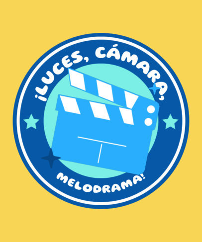 T-Shirt Design Generator With a Clapperboard Graphic and a Drama Quote 5702j-6441