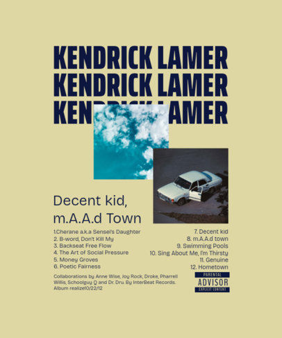 Back-View T-Shirt Design Maker with a Vintage Car Inspired by a West Coast Rapper  ed6909