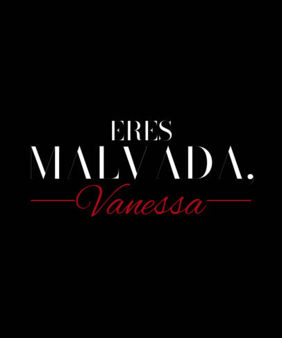 Telenovela T-Shirt Design Maker Featuring a Villain-Themed Quote 6446e