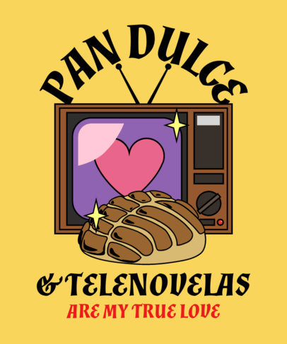 T-Shirt Design Creator with a Colorful TV Illustration for Telenovela Enthusiasts