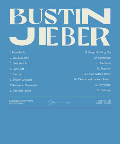 Back T-Shirt Design Creator Inspired by a Popular Male Pop Singer