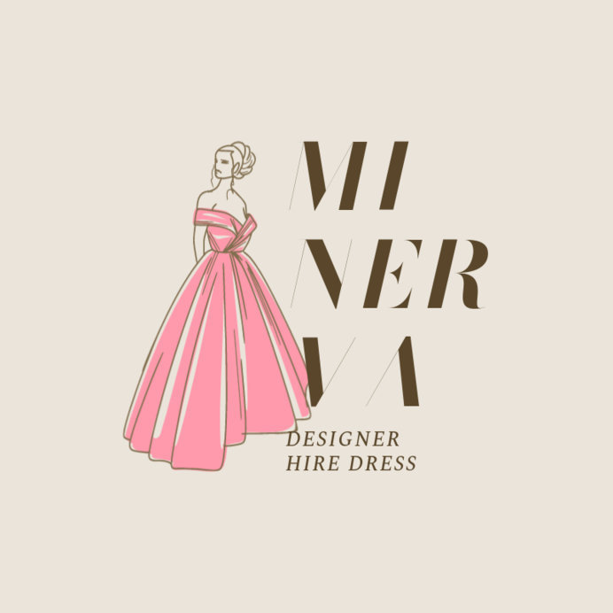 Logo Maker Featuring a Woman in a Gown for a Designer Dress Rental Service