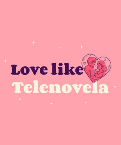 T-Shirt Design Generator Featuring a Romantic Telenovela Couple