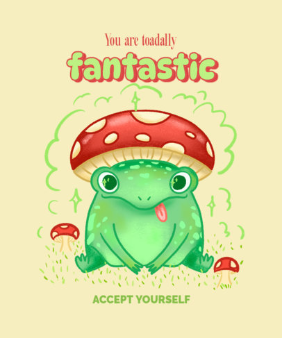 T-Shirt Design Creator with a Funny Frog Illustration and a Motivational Quote