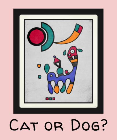 T-Shirt Design Template with Cubism Design