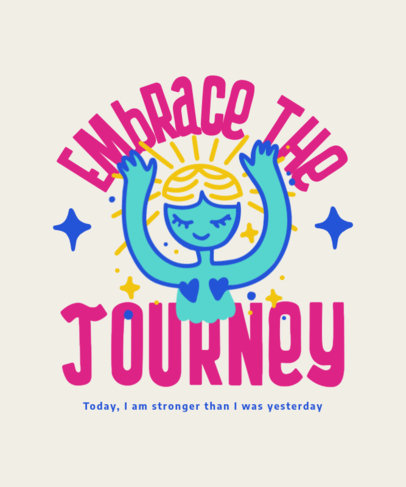 T-Shirt Design Maker with a Cute Illustration and a Positive Quote