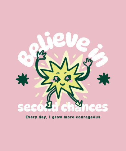 T-Shirt Design Generator Featuring a Star Illustration with a Positive Phrase