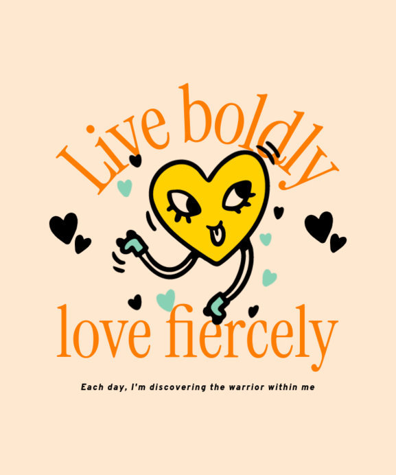 Placeit TShirt Design Maker with a Heart Illustration and an