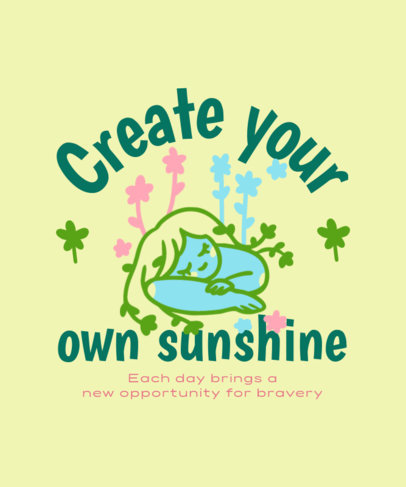 T-Shirt Design Generator Featuring a Blossoming Woman with a Positive Quote 6442f