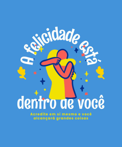 T-Shirt Design Maker Featuring Hugging Silhouettes with a Happiness Phrase 6442i